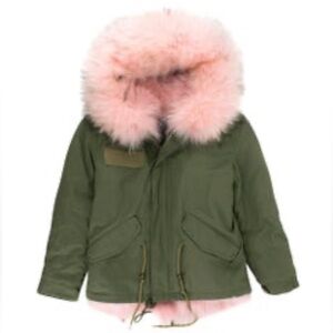 Italy cotton-canvas parka with tone-on-tone fur lining luxurious fur hood